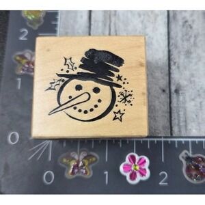 PSX Designs Snowman Winter Face C3059 Rubber Stamp Wood #V77